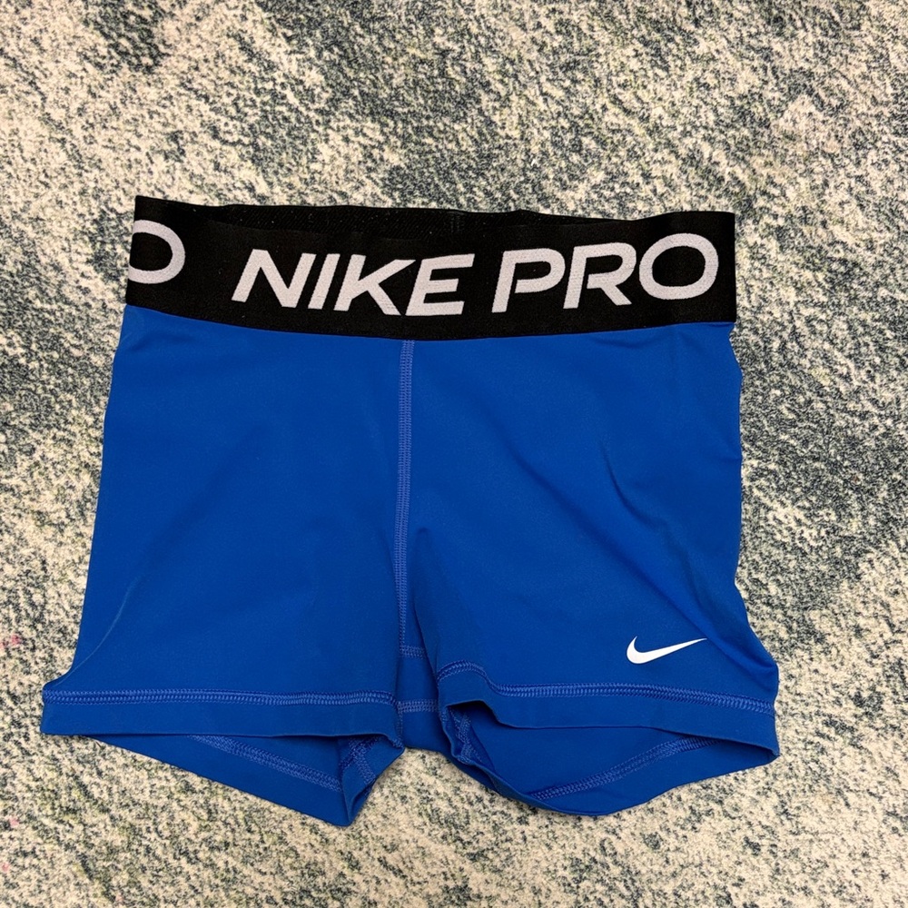 Nike Pro Royal Blue Shorts with Black Waistband
